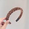 Faixa de Cabelo Estampa Leopardo Maillard Sentido Avançado Estilo Estrangeiro Moda Top Craniano Outono e Inverno Redutor de Idade Penteado Amassado Pacotes de Cabelo Femininos