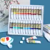 Pigmento 12 Colores 24 Colores Pintura Infantil Principiantes Pintura Tradicional China Pintura con Pincel Fino Tubo Individual Mineral para Estudiantes de Arte