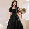 Vestido de Noite Preto para Mulheres 2026 Novo Estilo Alto Padrão Luxo Leve Nicho Princesa de Desfile Vestido para Formatura Exame de Artes Vocais