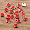 10 Colores 6*8mm Colgante Mini Corazón Esmalte Blanco K Goteo Charm Colgante Joyería Bolsas Accesorios para Uñas