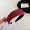 Diadema de Esponja de Ala Ancha a Cuadros Rojos de Alta Gama para Otoño e Invierno, Diadema de Pelo Versátil Retro de Alta Presión, Pasador, Accesorios para el Cabello