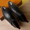 Zapatos Formales de Negocio para Hombre Más Vendidos de Amazon, Zapatos de Piel con Hebilla Transfronteriza y Patrón de Cocodrilo, Zapatos de Piel Estilo Británico para Hombre en Stock