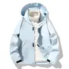 Nova jaqueta corta-vento unissex para outono e inverno, com forro interno espesso e quente, parka três em um, suporta impressão personalizada