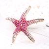 Moda Estilo Coreano y Ecológica Aleación Romántica Broche de Estrella de Mar Completamente Diamantado Hebilla de Pecho Versátil Accesorios para el Pecho para Mujeres
