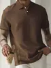 Camisa polo de verano para hombre de comercio exterior transfronterizo de Amazon, color liso, cuello camisero, manga corta, para uso casual diario