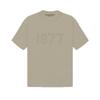Camiseta de Verão Solta Estilo High Street com Gola Redonda e Manga Curta, Flocagem 1977, Marca Americana Trendy Fog Multi-Line Essentials Hhh