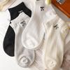 Calcetines de verano para mujer, calcetines cortos de tubo, calcetines finos con lazo, transpirables, absorbentes del sudor, dulces calcetines japoneses coreanos Zhuji, venta al por mayor