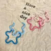 Brincos de Flor Azul Fofos para Mulheres Verão Design de Praia Brincos Sentido Dopamina Sentido Avançado Nicho Brincos Exquisitos