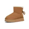 Populares botas de algodón cálidas integradas antideslizantes de suela gruesa para aumentar la altura para mujer, nuevas botas de nieve de invierno 2026 con forro de felpa y botines cortos engrosados