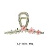 Pinza de agarre de alta calidad para mujer, gran pinza de tiburón con incrustaciones de diamantes, perla hueca de amor, estilo coreano, accesorio simple para el cabello en la parte posterior de la cabeza