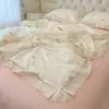 Novo Estilo Ins Algodão Lavado Renda Conjunto de Quatro Peças Lençol de Cama 100% Algodão Capa de Edredom Conjunto de Três Peças para Dormitório de Estudante Individual