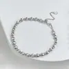 Pulseira de prata de lei S925 com pingente de fita, brilho intenso, olho de gato, feminina, nicho, alto padrão, contas de posicionamento, pulseira ajustável