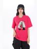 Camiseta de Manga Corta de Algodón Puro para Mujer Hombro Derecho Verano 2025 Nuevo Douyin Kuaishou Transmisión en Vivo Holgada Ropa de Pareja Camiseta de Manga Media
