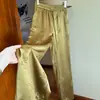 Nuevos Pantalones de Pierna Ancha Jacquard de Acetato Estilo Chino para Mujer, Nuevo Modelo Verano 2026, Pantalones Rectos Estilo Nacional, Pantalones Casuales de Satén de Cintura Alta