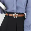 Cinturón de Mujer Estilo Nuevo Cinturón de Girasol Versátil Decorativo Estilo Ins Moda Tendencia Personalidad Cinturón Negro Suave Mayoreo