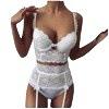 Comercio exterior suministro Europa y Estados Unidos nuevo conjunto de tres piezas de sujetador de encaje y T-pants con tirantes conjunto divertido venta directa de fábrica