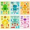 Compra Directa Transfronteriza CE.CPC 6 Hojas/Paquete Pegatinas de Unicornio Lindo que Cambian de Cara Pegatinas Puzzle Decorativas Interactivas para Niños