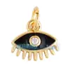 L45 Accesorios para joyería DIY cobre puro chapado en oro plateado recubierto de oro estilo europeo y americano Ojo del Diablo colgante multicolor