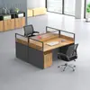 Mesa de Estación de Trabajo para Personal de Oficina para Cuatro o Seis Personas, Combinación de Escritorio y Silla para Personal, Escritorio de Oficina Particionado Simple Moderno