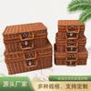 Acompanhando caixa de presente imitando rattan tecido bagagem fotografia adereços bagagem que acompanha presente bagagem mala