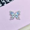 Nuevo accesorio transfronterizo de 34*40 MM con forma de mariposa de cristal con diamantes de imitación en polvo de aleación de color, accesorios para el cabello y ropa, accesorios de bricolaje