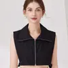 Gola de Camisa com Zíper, Gola Falsa de Lapela Grande, Camisa Feminina, Acessório Versátil para Outono e Inverno, Suéter, Moletom, Gola Decorativa Preta e Branca, Camada Interna