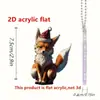 Colgante de Zorro Pequeño de Navidad para Nuevo Producto Transfronterizo Decoración Plana de Acrílico para el Interior del Coche Espejo Retrovisor Colgante para Fiesta de Navidad