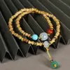 Pulseira de contas de oração budista de madeira crua natural, vendida a quente, sândalo dourado, sândalo Barbie, pulseira colecionável para homens e mulheres, fornecimento para live-stream