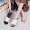 Sandalias de cuña sencillas para mujer 2022 verano nuevo transpirable casual tejido de punto peep toe zapatillas de tacón alto