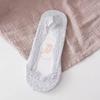Meias femininas rasas invisíveis renda barco meias 360 silicone pé antiderrapante barco meias femininas finas anti-descolamento meias invisíveis