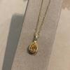 Collar de citrino con forma de gota de agua, elegante, sencillo y combinable, de lujo, de alta calidad y con un toque moderno para mujer.