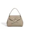 Bolsa Feminina 2026 Novo Modelo Bolsa Kelly de Couro Genuíno, Couro Bovino de Primeira Camada, Versátil para o Dia a Dia, Ombro Único, Transversal, Bolsa de Mão, Bolsa Saco