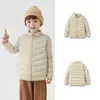 Balabala Roupas Infantis Jaqueta Leve de Penas para Meninos Outono e Inverno Jaqueta Familiar com Gola Alta para Meninas Impermeável e à Prova de Óleo