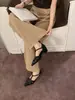 Primer Encuentro Temporada Nicho Tejido Retro Moda Hueco Transpirable Sandalias de Punta Cerrada Mujer Casual Temperamento Ropa de Exterior Zapatos Romanos