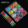 Japonês Nail Art Laser Glitter Sequins 12 Cor Luz Cebola em Pó Decoração de Unhas Boxed Magic Color Sequins Atacado