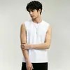 Colete romano de algodão pesado para homens, regata esportiva para fitness, design em seda gelada com toque fresco, camiseta sem mangas, regata