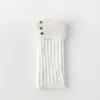 Polainas de Tricô Retrô para Mulheres, Meias Grossas Quentes de Outono/Inverno até o Joelho com Botão Dobrável, Polainas de Tricô Tendência