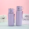 Nova Caneca Térmica de Aço Inoxidável 316 com Tampa Dupla, Copo com Tampa Separadora de Chá e Água Portátil, Copo de Água para Viagem com Cordão