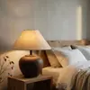 Jarrón Cerámico Estilo Wabi-Sabi Vintage Lámpara de Mesa Decorativa, Lámpara de Mesita de Noche para Dormitorio Inspirada en Zen, Adorno Retro Japonés para Sala de Estar de Hotel Homestay