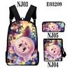 Nova Bolsa Transfronteiriça 3D Estrela Kabi Kirby Impressão a Cores Conjunto de Três Peças Mochila Escolar de Tecido Oxford para Homens e Mulheres