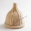 Sombreros de Lana Puntiagudos para Niños y Niñas Japoneses y Coreanos, Cálidos y a Prueba de Viento Tejidos para Padres e Hijos con Borde Enrollado, Gorros de Punto de Ida y Vuelta para Chupetes al por Mayor