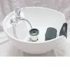 Lavabo Cerámico Salón de Belleza Lavabo Barbería Boquilla Grifo Accesorios Cama de Lavado de Cabello Almohada Lavabo