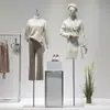 Tienda de ropa accesorios para maniquíes mujeres escaparate plataforma de medio cuerpo perchero de ropa muñeco falso maniquí de vestido de novia expositor