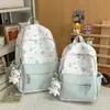 Mochila para Secundaria y Preparatoria, Estilo Coreano, Ligera, Fresca y Sencilla, Gran Capacidad, Estampado de Niña Linda, Estilo Académico, Mochila de Doble Hombro