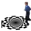 Alfombra de visión estereoscópica blanco y negro vértigo transfronterizo alfombra de ilusión para puerta alfombra para perro gato tapete fácil de cuidar