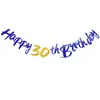 Banner de Fiesta de Cumpleaños en Stock Transfronterizo Negro y Dorado Feliz 18 Cumpleaños Bandera y Guirnalda de Feliz Cumpleaños