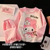 Nuevo Conjunto de Dos Piezas de Algodón Grueso Cálido de Dibujos Animados con Mangas Largas y Pantalones Largos para Niñas, Ropa de Casa para Otoño e Invierno