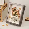 Moldura para Foto com Flores Secas Vazadas Materiais DIY, Moldura Tridimensional Feita à Mão para Preservação de Espécimes, Flor Rosa de Alta Qualidade Presente de Dia dos Namorados