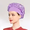 Touca de Cetim de Borda Larga Alta Elasticidade Venda Quente Transfronteiriça, Touca para Salão de Beleza e Cuidados com o Cabelo Feminino, Touca Pós-Parto e Quimioterapia
