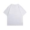 Camiseta de manga corta de algodón puro para hombre, estilo Hong Kong, holgada, de marca moderna, con cuello redondo, nueva camiseta de media manga con estampado de letras.